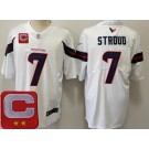 Men's Houston Texans #7 CJ Stroud White Limited White C Patch Vapor Jersey
