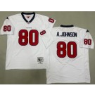 Men's Houston Texans #80 Andre Johnson White 2008 Throwback Jersey