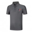 Men's Houston Texans Anthracite Collection Striped Performance Pique Polo