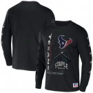 Men's Houston Texans Black NFL x Staple World Renowned Long Sleeve T Shirt