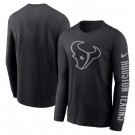 Men's Houston Texans Black RFLCTV Long Sleeve T Shirt