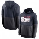 Men's Houston Texans Navy Charcoal  Sideline Impact Lockup Performance Pullover Hoodie