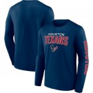 Men's Houston Texans Navy Go the Distance Long Sleeve T Shirt