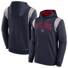 Men's Houston Texans Navy Gray Sideline Athletic Stack Performance Pullover Hoodie