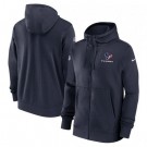 Men's Houston Texans Navy Sideline Club Performance Full Zip Hoodie