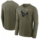 Men's Houston Texans Olive 2021 Salute To Service Performance Long Sleeve T-Shirt