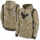 Men's Houston Texans Olive 2021 Salute To Service Therma Performance Pullover Hoodie