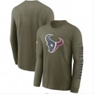 Men's Houston Texans Olive 2022 Salute To Service Long Sleeve T Shirt