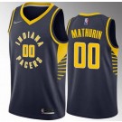 Men's Indiana Pacers #00 Bennedict Mathurin Navy Icon Heat Press Jersey