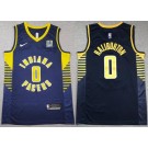 Men's Indiana Pacers #0 Tyrese Haliburton Navy Sponsor Swingman Jersey