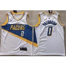Men's Indiana Pacers #0 Tyrese Haliburton White 2025 City Swingman Jersey
