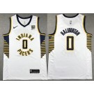 Men's Indiana Pacers #0 Tyrese Haliburton White Icon Sponsor Swingman Jersey