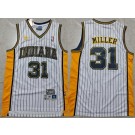 Men's Indiana Pacers #31 Reggie Miller White Stripes Hollywood Classic Swingman Jersey