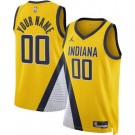 Men's Indiana Pacers Custom Yellow Statement Heat Press Jersey