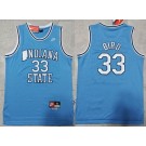 Men's Indiana State Sycamores #33 Larry Bird Light Blue College Basketball Jersey