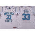 Men's Indiana State Sycamores #33 Larry Bird White College Basketball Jersey