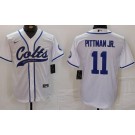 Men's Indianapolis Colts #11 Michael Pittman Jr Limited White Fashion Baseball Jersey