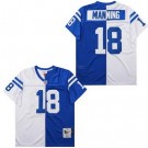Men's Indianapolis Colts #18 Peyton Manning Blue White Split 1998 Throwback Jersey