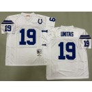 Men's Indianapolis Colts #19 Johnny Unitas White 1970 Throwback Jersey
