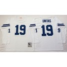 Men's Indianapolis Colts #19 Johnny Unitas White Long Sleeves Throwback Jersey