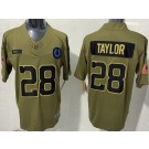 Men's Indianapolis Colts #28 Jonathan Taylor Limited Green 2025 Salute To Service Jersey