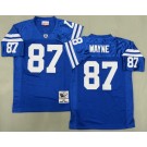 Men's Indianapolis Colts #87 Reggie Wayne Blue 2006 Throwback Jersey