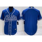 Men's Indianapolis Colts Blank Blue Baseball Jersey