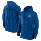 Men's Indianapolis Colts Blue Sideline Club Performance Full Zip Hoodie
