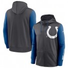 Men's Indianapolis Colts Charcoal Royal Fan Gear Mascot Performance Full Zip Hoodie