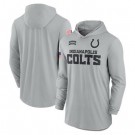 Men's Indianapolis Colts Gray 2024 Salute to Service Lightweight Performance Long Sleeve Hooded T Shirt