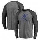 Men's Indianapolis Colts Gray Tri Blend Raglan Athletic Long Sleeve T Shirt