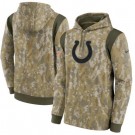 Men's Indianapolis Colts Olive 2021 Salute To Service Therma Performance Pullover Hoodie