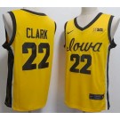 Men's Iowa Hawkeyes #22 Caitlin Clark Yellow College Basketball Jersey