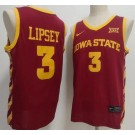 Men's Iowa State Cyclones #3 Tamin Lipsey Red College Basketball Jersey