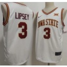 Men's Iowa State Cyclones #3 Tamin Lipsey White College Basketball Jersey