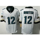 Men's Jacksonville Jaguars #12 Travis Hunter Limited White Throwback FUSE Vapor Jersey