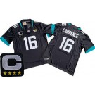 Men's Jacksonville Jaguars #16 Trevor Lawrence Limited Black C Patch FUSE Vapor Jersey