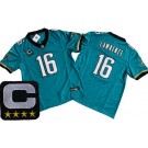 Men's Jacksonville Jaguars #16 Trevor Lawrence Limited Teal Prowler Throwback C Patch FUSE Vapor Jersey