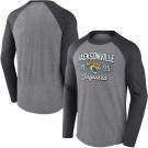 Men's Jacksonville Jaguars Gray 1995 Tri Blend Raglan Athletic Long Sleeve T Shirt