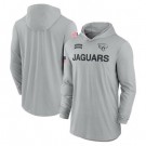 Men's Jacksonville Jaguars Gray 2024 Salute to Service Lightweight Performance Long Sleeve Hooded T Shirt