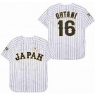 Men's Japan #16 Shohei Ohtani White Stripes Baseball Jersey