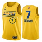 Men's Jaylen Brown Yellow 2021 All Star Hot Press Jersey