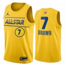 Men's Jaylen Brown Yellow 2021 All Star Hot Press Jersey