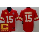 Men's Kansas City Chiefs #15 Patrick Mahomes II Limited Red 2022 Captain Patch Vapor Jersey