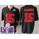Men's Kansas City Chiefs #15 Patrick Mahomes Limited Black Fashion LVIII Super Bowl Vapor Jersey
