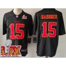 Men's Kansas City Chiefs #15 Patrick Mahomes Limited Black Fashion Super Bowl LIX Vapor Jersey