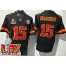 Men's Kansas City Chiefs #15 Patrick Mahomes Limited Black Super Bowl LIX FUSE Vapor Jersey