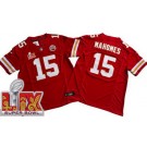 Men's Kansas City Chiefs #15 Patrick Mahomes Limited Red Super Bowl LIX FUSE Vapor Jersey
