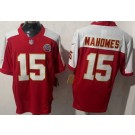 Men's Kansas City Chiefs #15 Patrick Mahomes Limited Red Thanksgiving FUSE Vapor Jersey