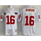 Men's Kansas City Chiefs #16 Len Dawson White Throwback Jersey
